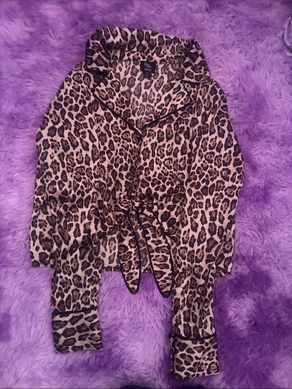 Satin leopard print top.